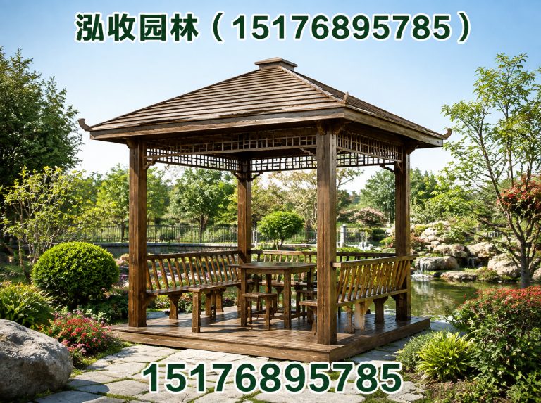 仙桃防腐木凉亭展示图